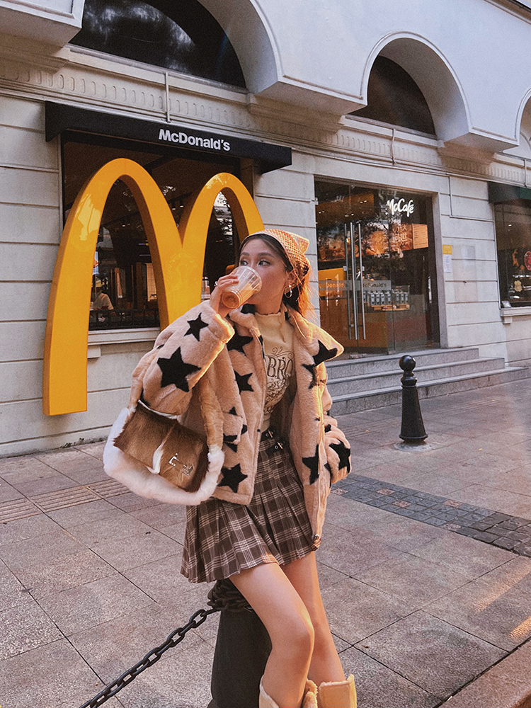 Lamb Fleece Coat For Women Fashionable Wear On Both Sides