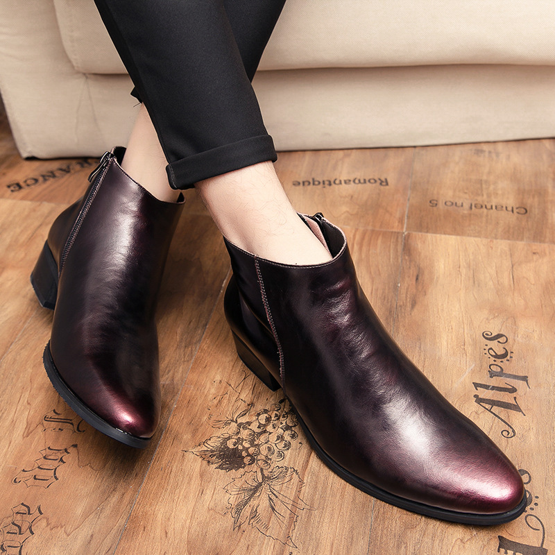 Title 7, Pointed-toe Leather Shoes Increase Fashion Shor...