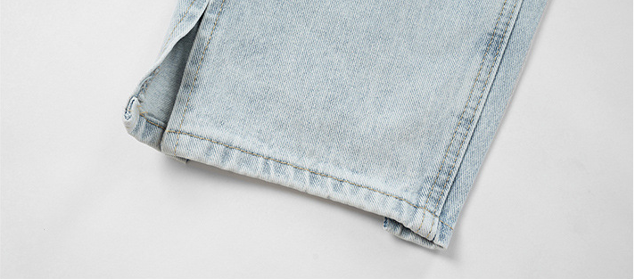 Title 12, Heren Dames Nieuwe Straight Slit Denim Chang-broek