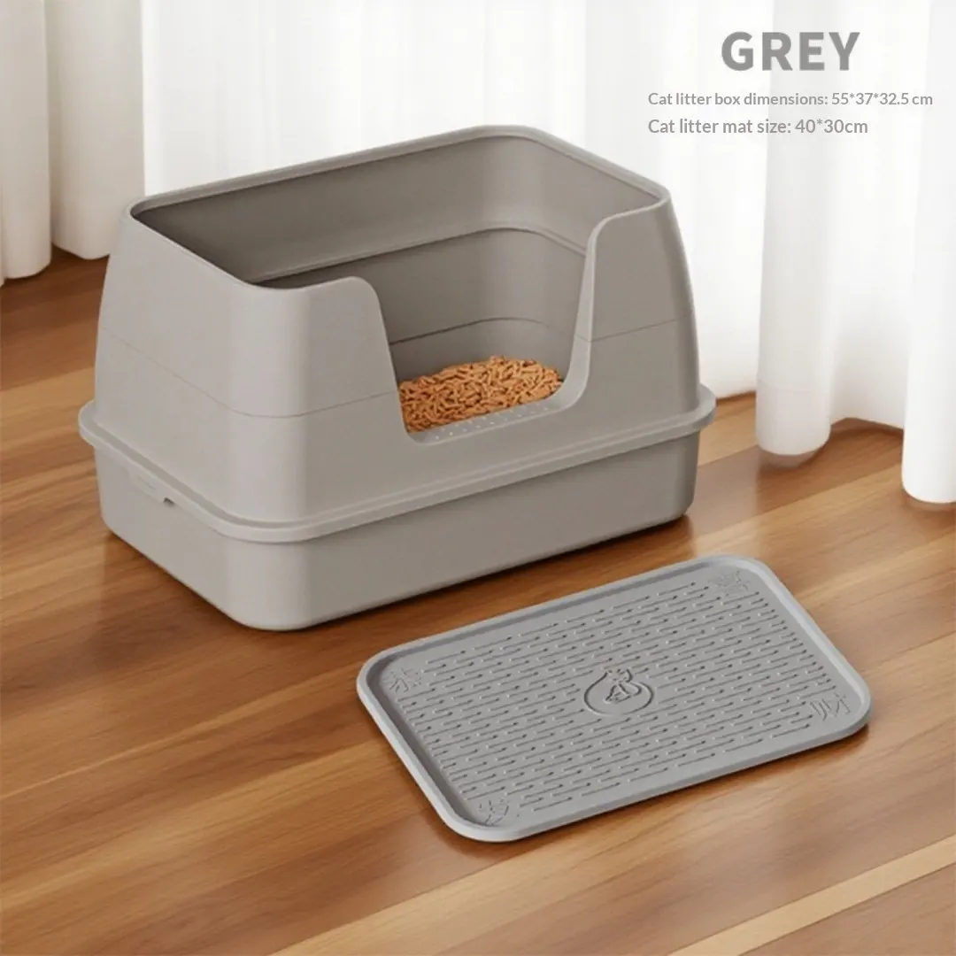 Semi-Enclosed High-Sided Cat Litter Box