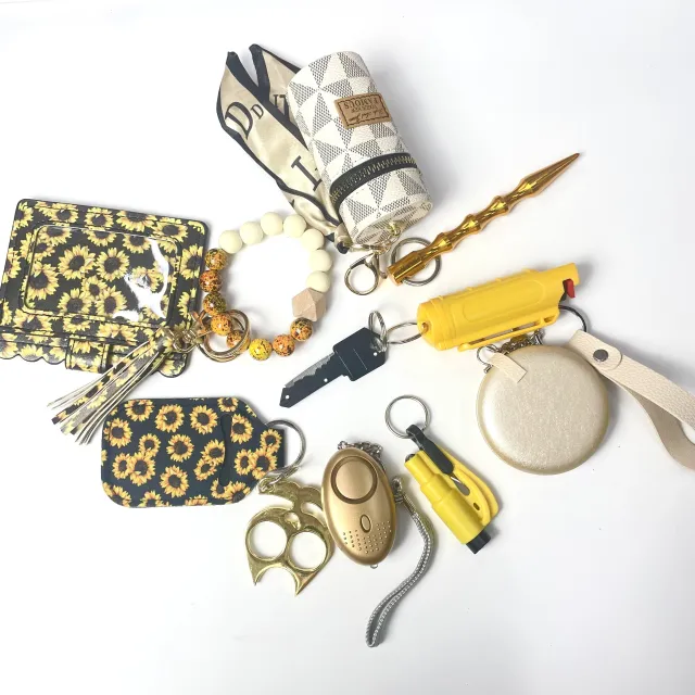 DIY Self defense Hair Ball Spray Key Chain Yellow Set - Shop at LoveMi