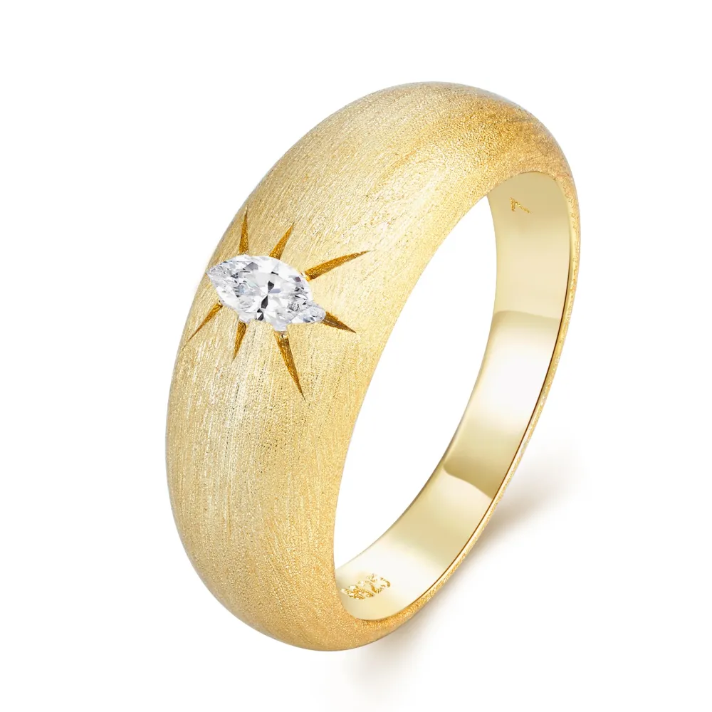 Eight-Finger Radiance - Engraved With Top Quality Morganite Luxury Fashion Minimalist Trendy Jewelry Silver Ring S925 Silver Electroplated With Gold
