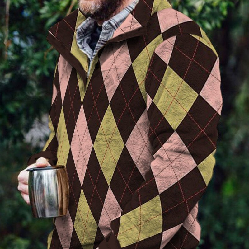 Autumn And Winter Casual Button Pocket Flannel Plush Men's Sweater