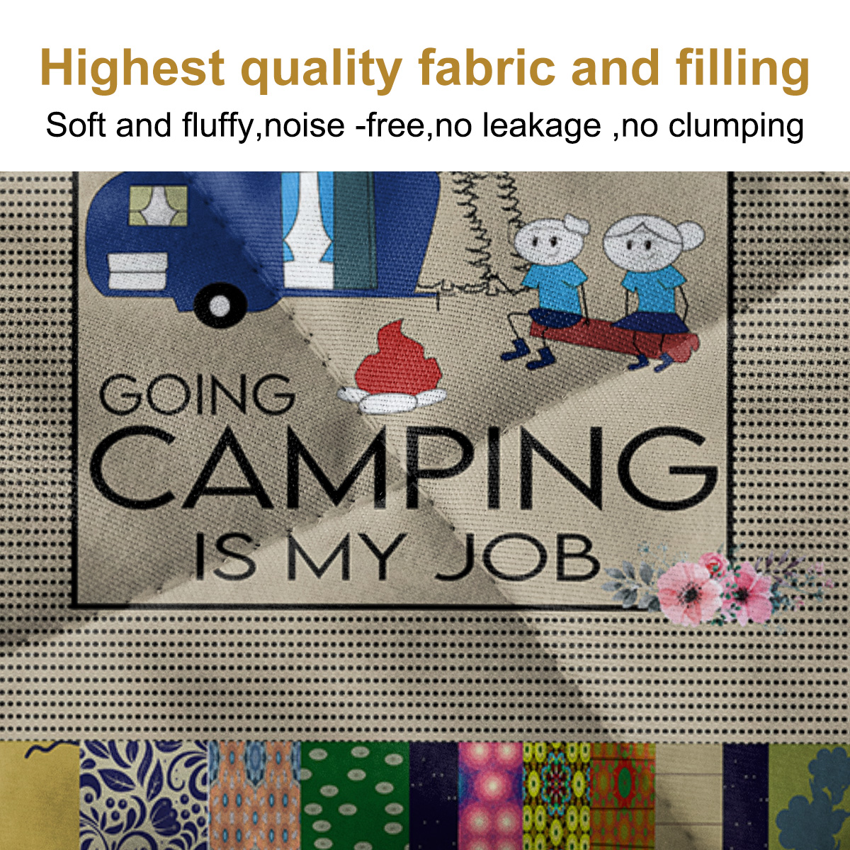 Retired Camping Is My Job Funny Camping Camper Quilt Set Camper Retirement Gift All Season, Lightweight, Coverlet Bedspread Bedding, 2 Matching Shams, 3 Piece