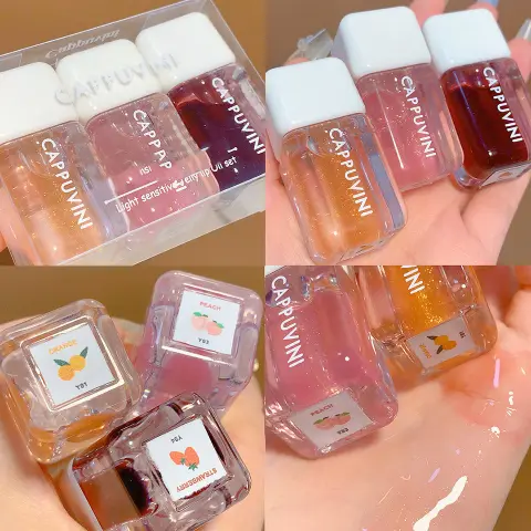 Small Square Lip Gloss Transparent Lip Glass Moisturizing