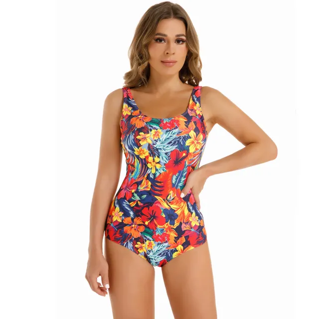 Bikini One Piece Swimsuit Slim Print Red - Shop at LoveMi