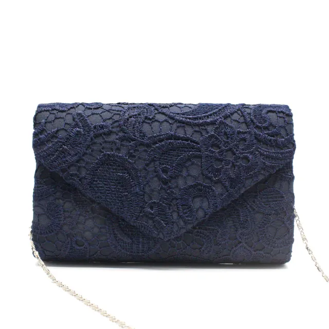 Convenient, Beautiful And Fashionable Lace Dinner Bag With Cover Blue - Shop at LoveMi