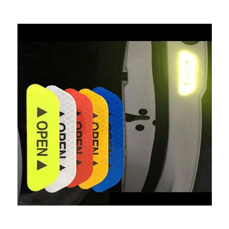 20 Pcs Car Stickers, Reflective Open Warning Signal Stickers, Night Car Stickers, Anti-Collision Safety, Car Door Protection & Decoration