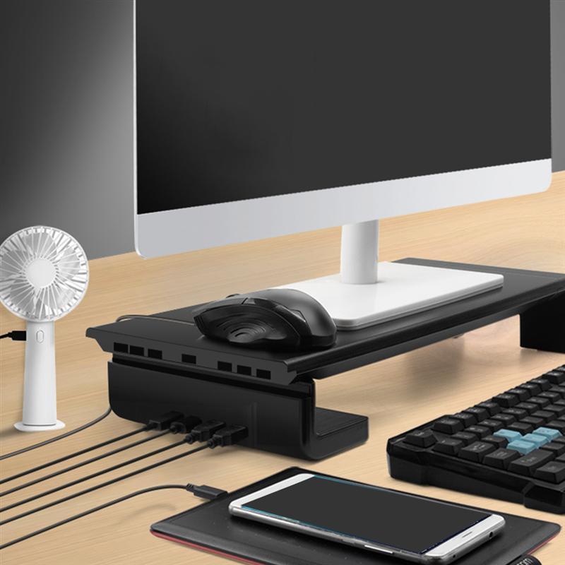 Laptop Monitor With Raised Frame USB Charging Foldable Table - Image 3
