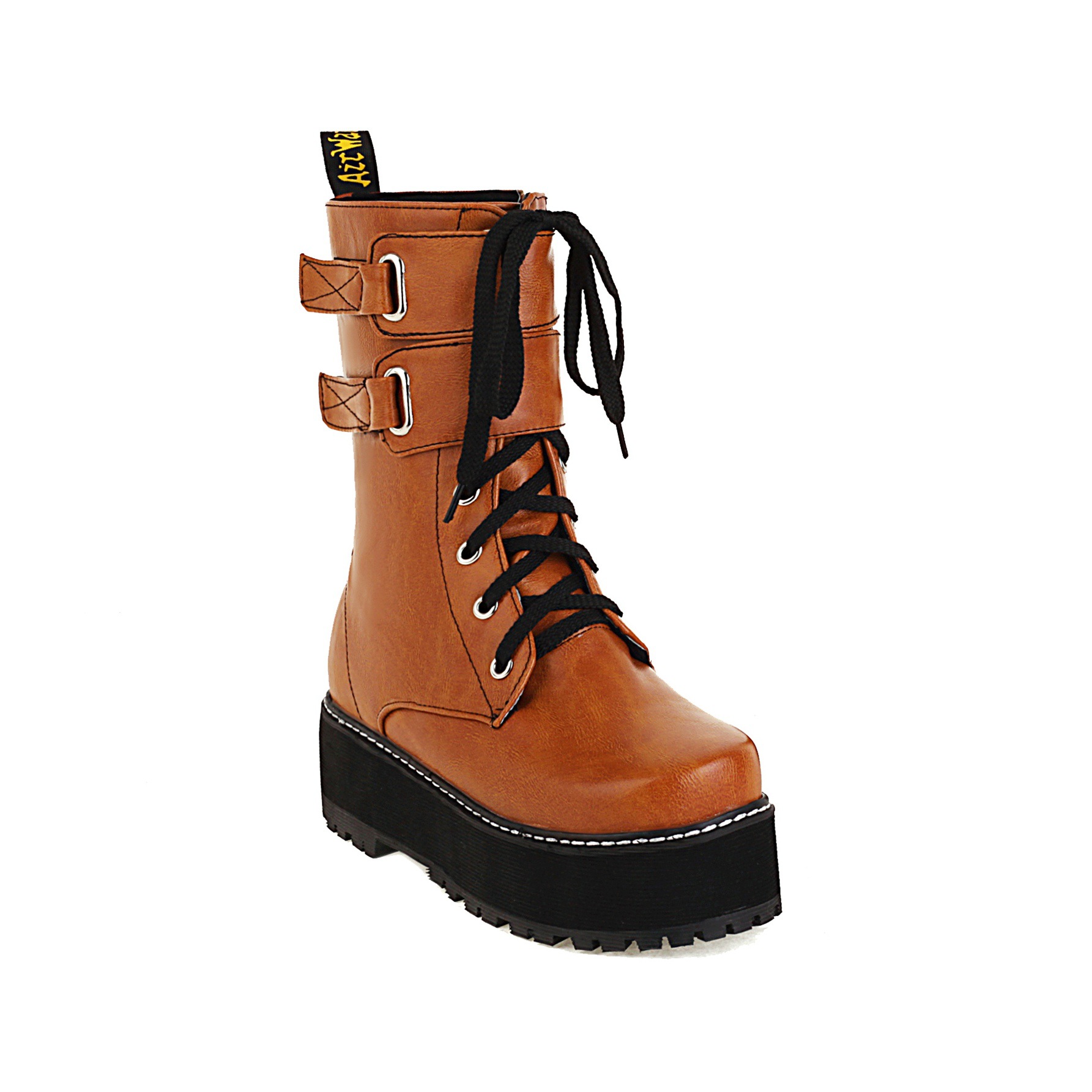 New Women's Fashion Thick Sole Plus Size Side Zipper Boots