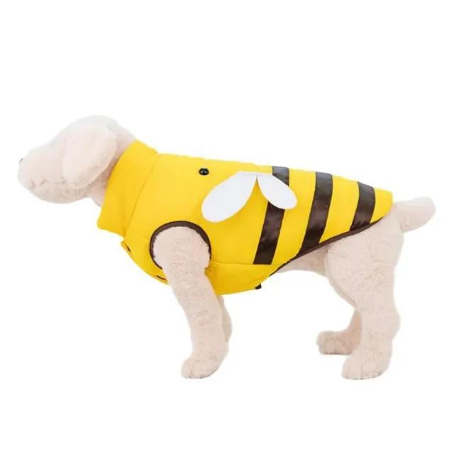 Warmly Dog Coat Cute Bees Pets Costume Outfit Winter Dogs Clothes For Cold Weather Small Medium Large Dogs Jacket No Hat - Shop at LoveMi