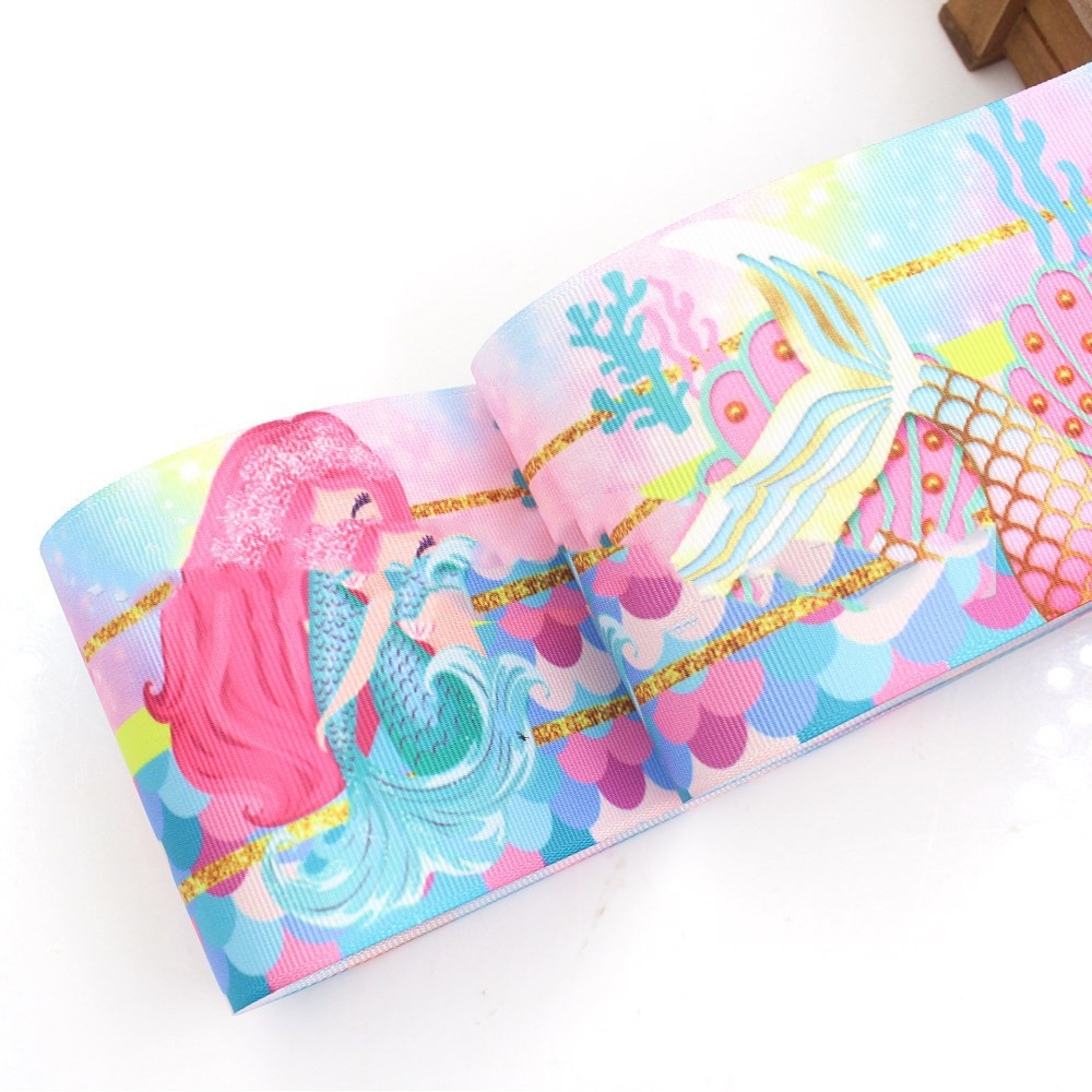 75mm Cartoon Flower Thermal Transfer Rib Webbing