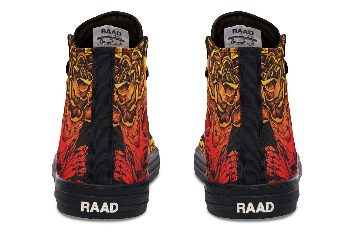 Men's And Women's Fashion Color Printing High-top Canvas Shoes