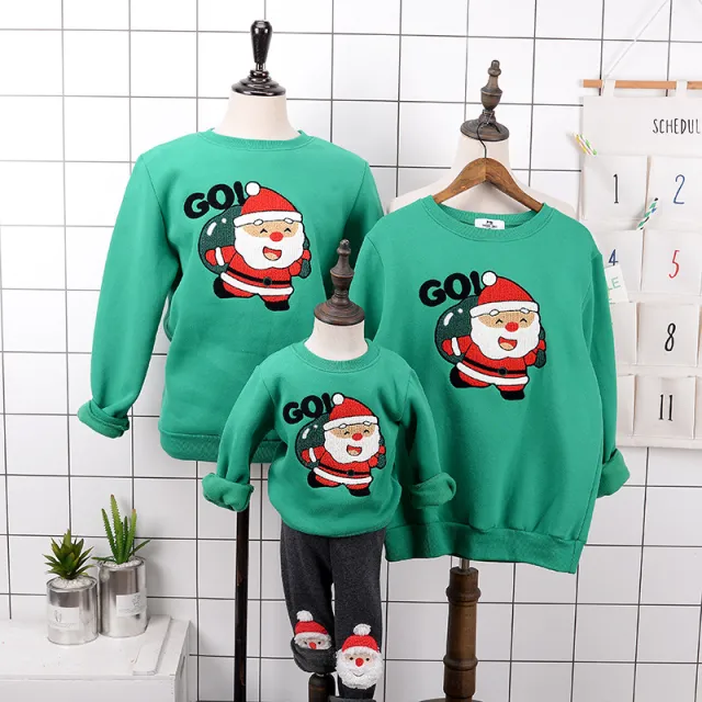 Parent child Plus Cashmere Round Neck Sweater Green - Shop at LoveMi