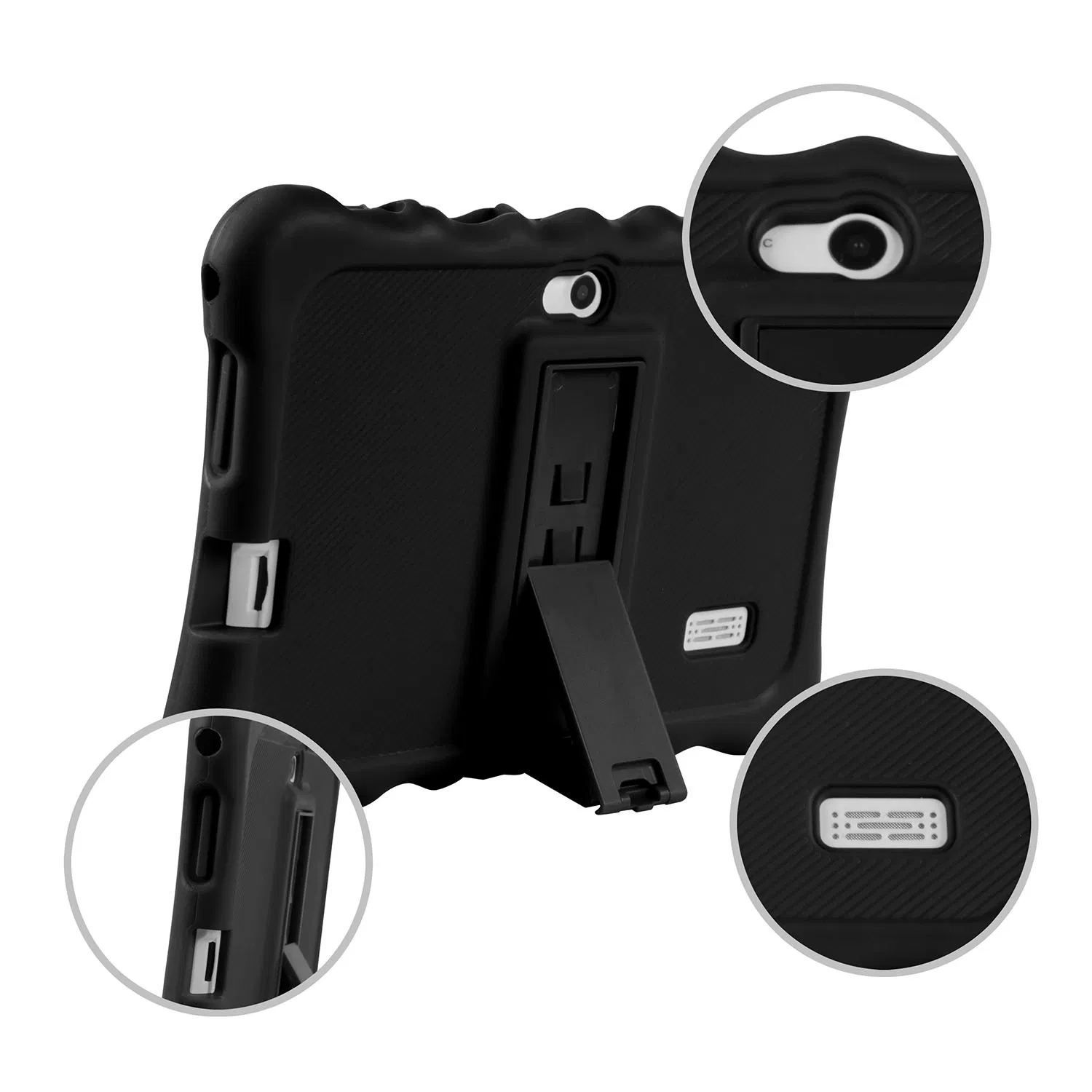 Shock-resistant Silicone Snap-on Case With Stand For 7′ Tablets