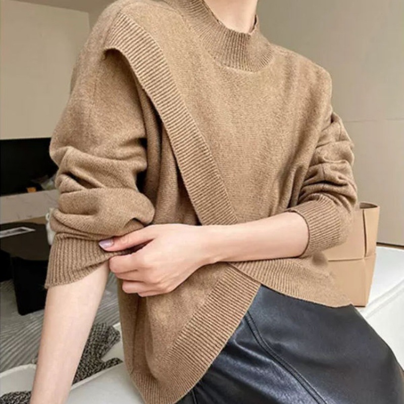 Irregular Knit Long Sleeve Sweater
