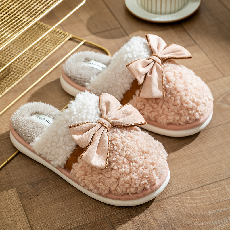 Title 8, Bow Cotton Slippers Non-slip Couple