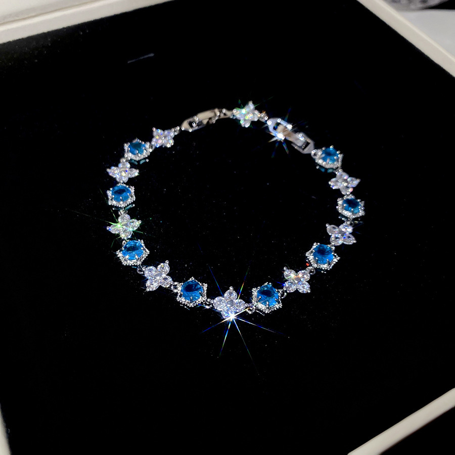 Fashion Ins Geometric Zirconia Bracelet Soft Bangle Elegant Versatile Fashion Hand Jewelry
