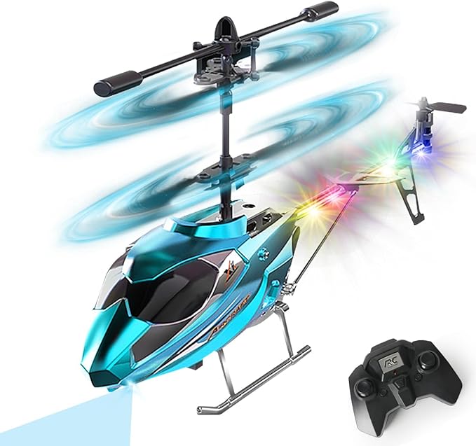 2.4GHz RC Helicopter With LED Lights, Fixed-Height Flight And One-Key Takeoff For Kids And Adults