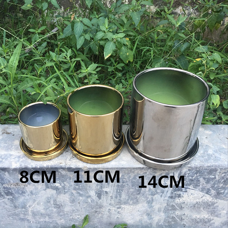 Title 4, Noble electroplating flower pot potted plant el...