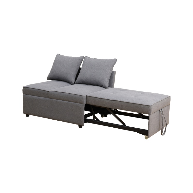 Pickup Only--Deep Grey Sackcloth Living Room Sofabed