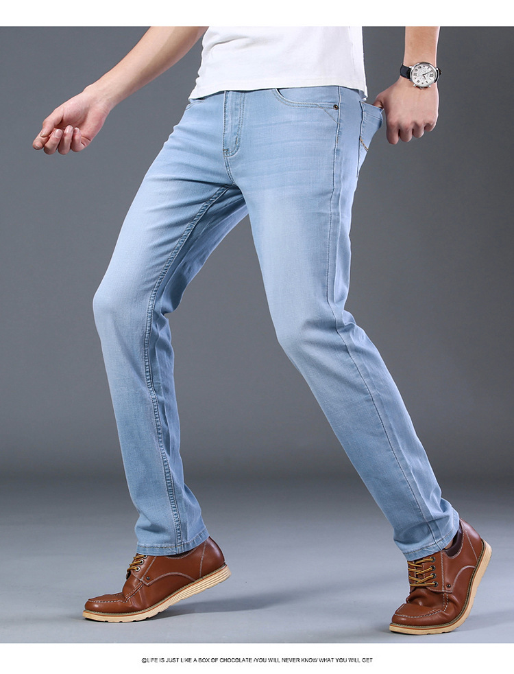 Title 2, Mens Comfortable Elastic Straight Fit Jeans. E...