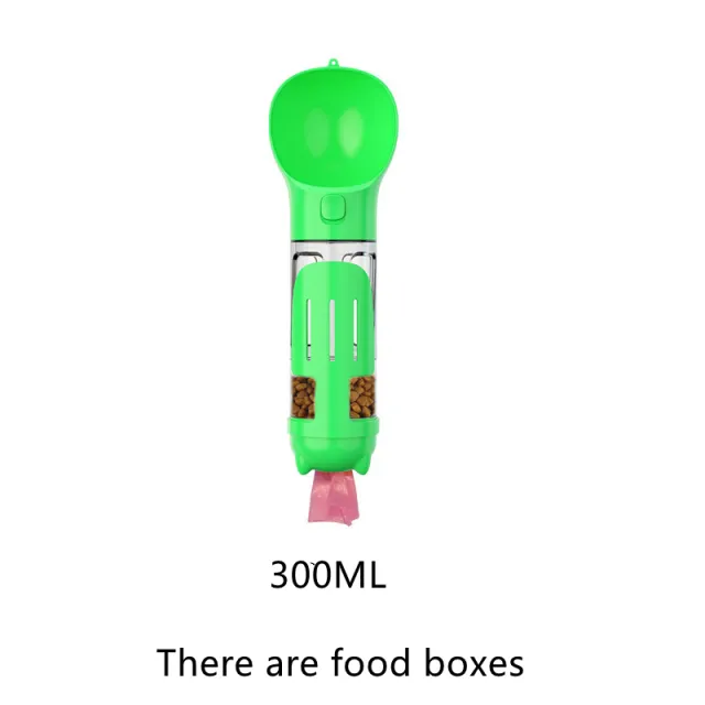 Pet Multi functional Water Bottle 300Ml Has Food Box Green - Shop at LoveMi