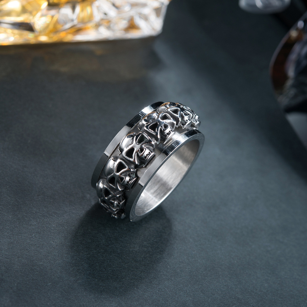 Skull Rotating Stainless Steel Ring Hot Accessories