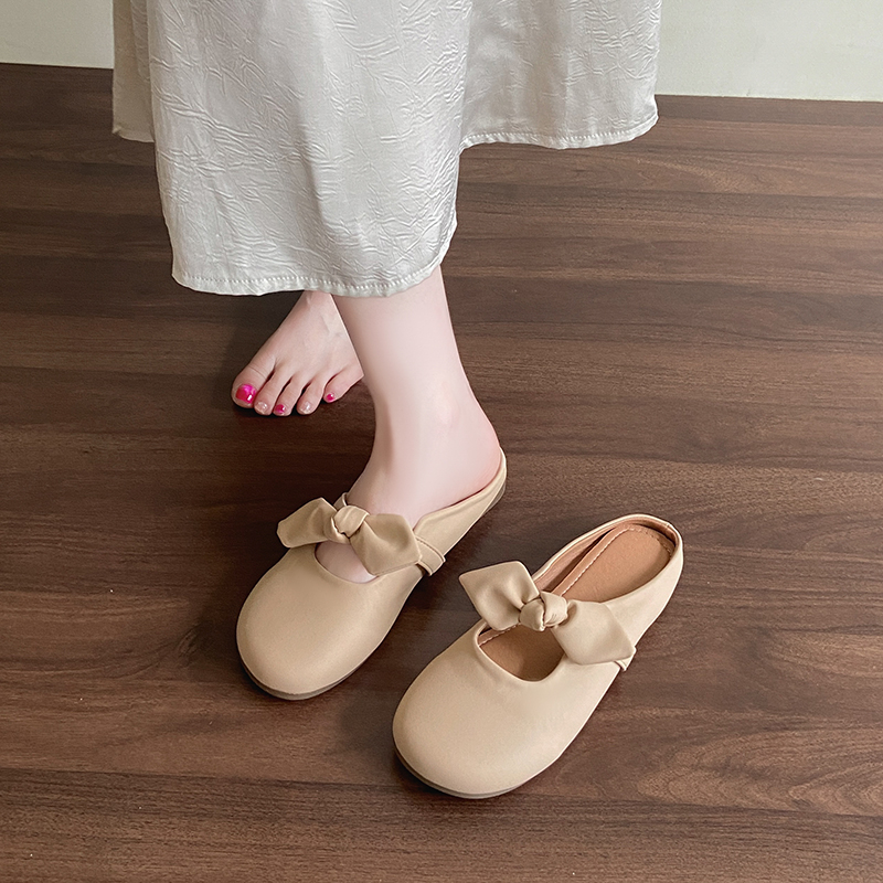 Satin Bow Backless Mule Flats, picture 2 of 4