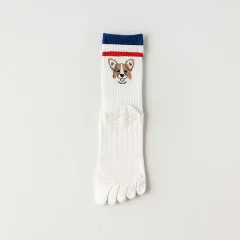 Women's Indoor Non-slip Floor Socks - White Dog - View 1