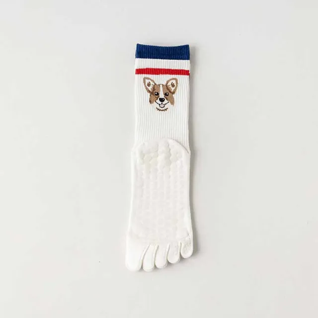 Women's Indoor Non slip Floor Socks White Dog - Shop at LoveMi