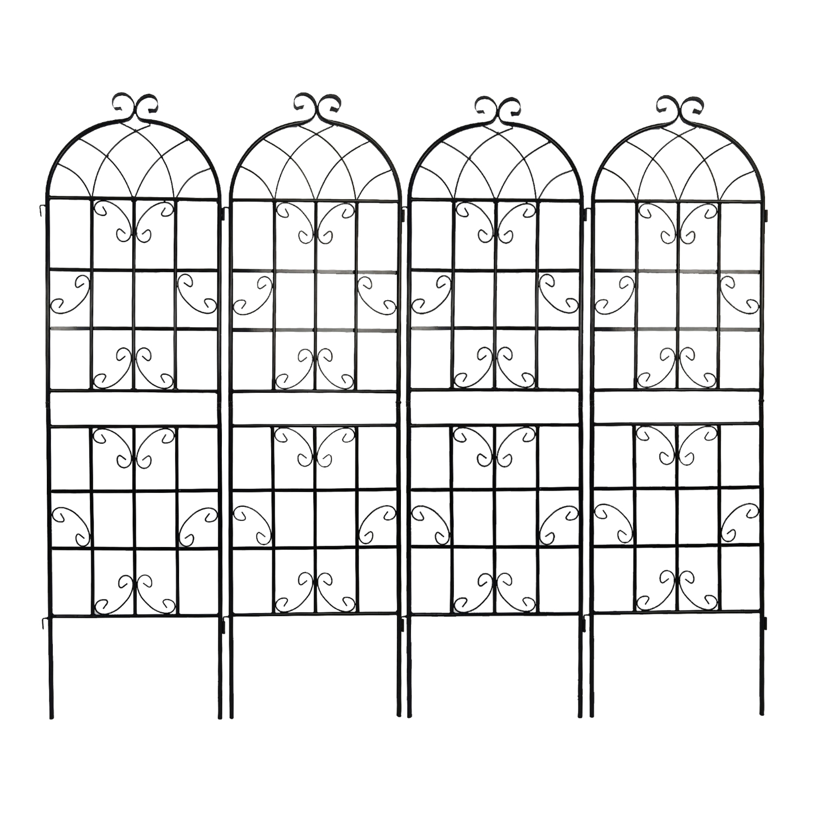 2-Pack Metal Garden Trellis 71x19.7Rustproof For Climbing Plants Outdoor