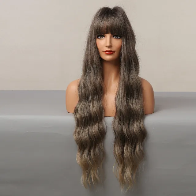 Brown Gradually Golden Curly Hair 28 Inches - Shop at LoveMi