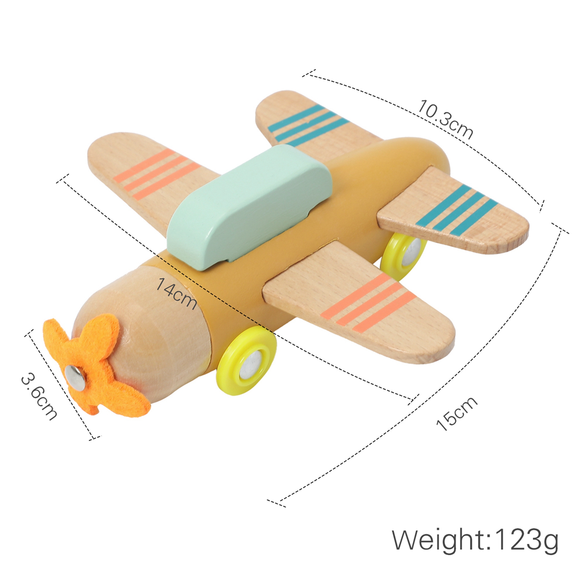 Wooden Airplane Toy for Toddlers - Educational Wooden Airplane Toy for Kids - MAMTASTIC