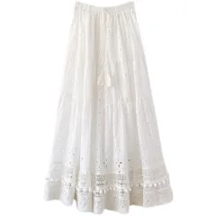 Versatile Skirt High Waist A-line Skirt - White - View 1