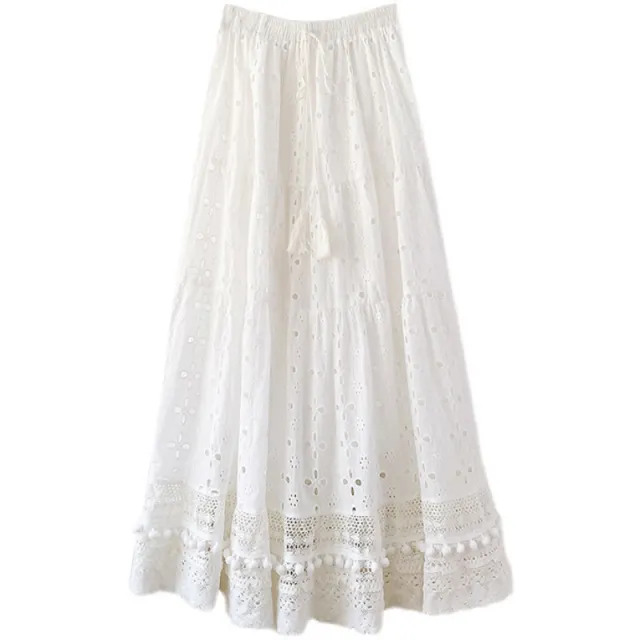 Versatile Skirt High Waist A line Skirt White - Shop at LoveMi