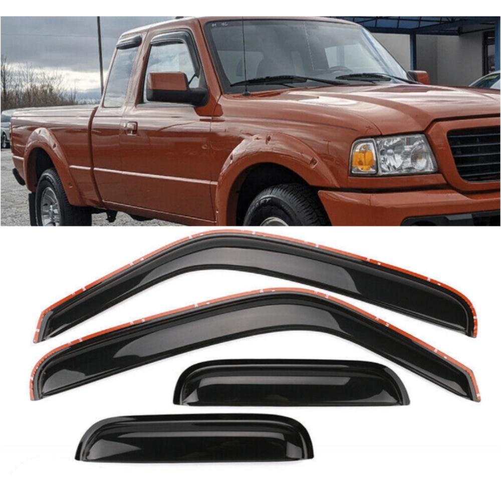 For Ford 99-11 Ranger Extended Cab Pickup Window Visor Rain Sun Deflector Guard