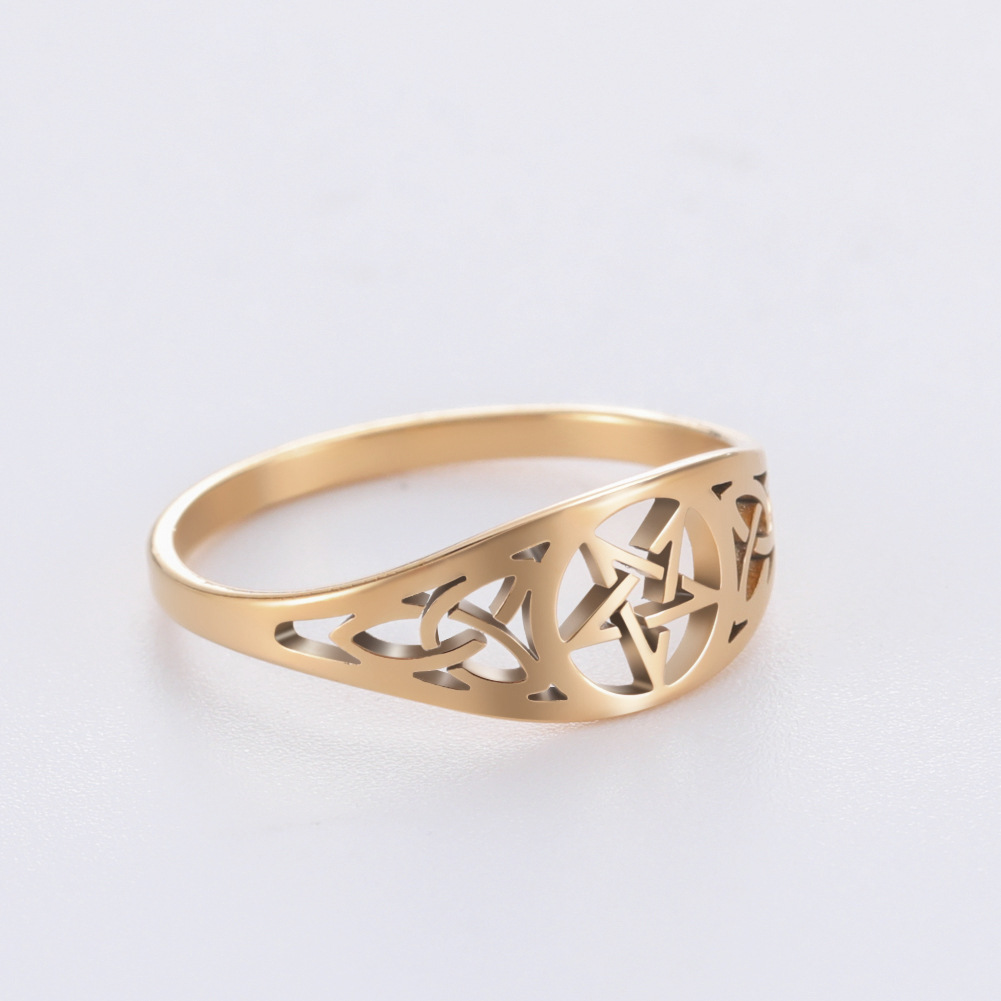 European And American Popular Retro Celtic Pentagram Star Light Body Ring For Men And Women Independent Packaging Cross-border Wholesale Factory Direct Supply
