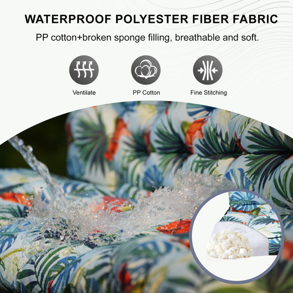 Outdoor Swing Cushions 55Inch,Waterproof 4in Thick Porch Swing Cushion Replacement With Backrest And Ties,Comfortable2-3Seat Pation Swing Pad For Backyard,Garden,Lawn,Outdoor Furniture Qingxin Summer — view 5