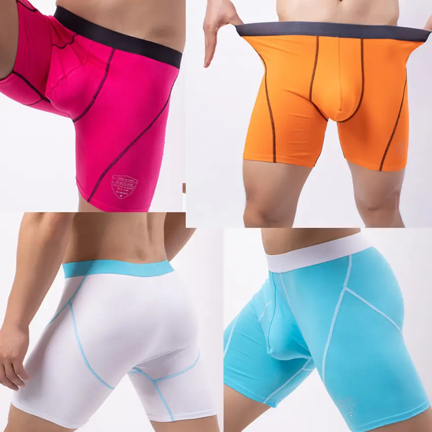 Sports Three-point Pants Lengthened Anti-wear Leg Breathable Men's Underwear