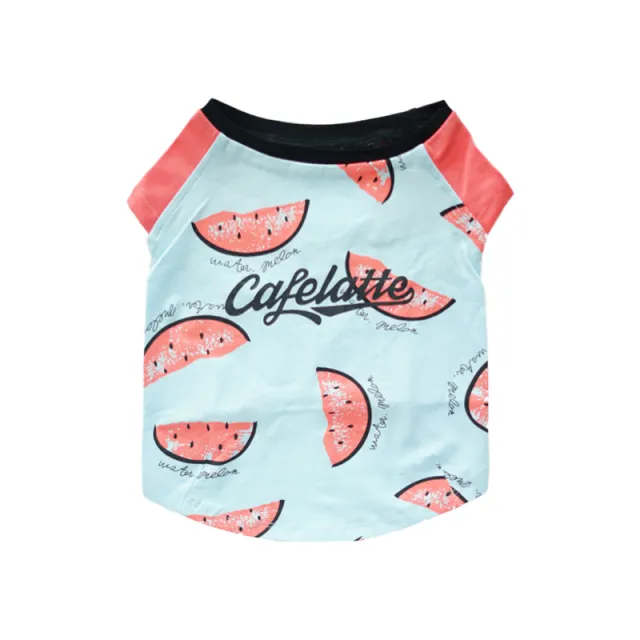 Spring And Autumn Thin Short Sleeve Dog Cotton Clothes Blue - Shop at LoveMi