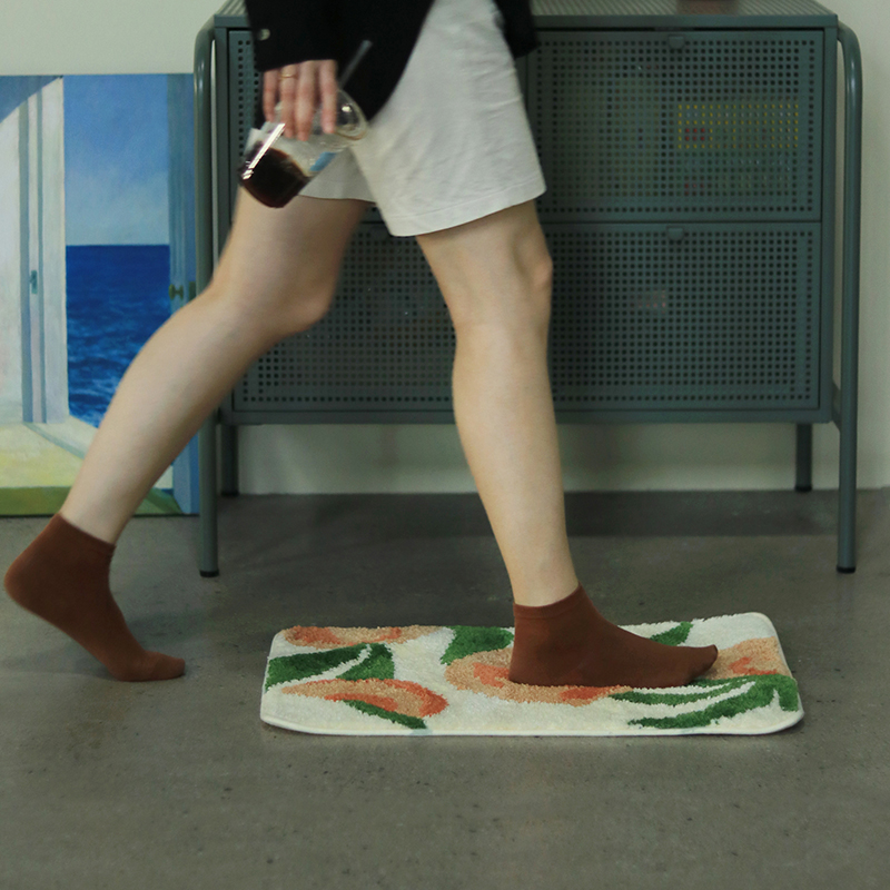 Original Design Summer Peach Flocking Soft Mat Ins Wind  Peach