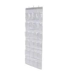 24 Grid Non-woven Bag Behind The Door Shoe Storage Hanging Bag - White - View 1