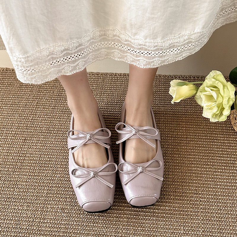 Square Toe Mary Jane Flats