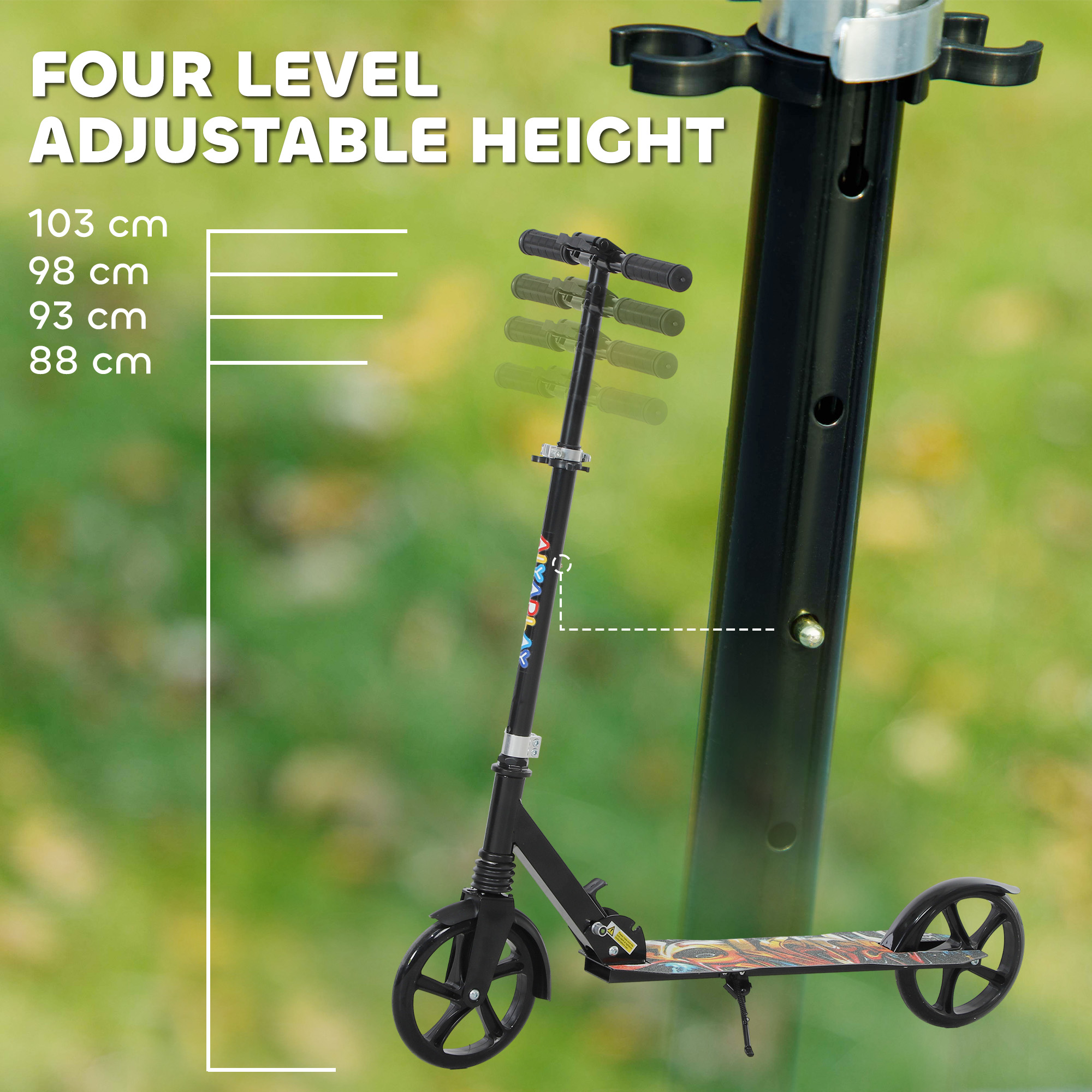 Foldable Children's Scooter With Adjustable Handlebars, 200mm Large Wheels — image 4