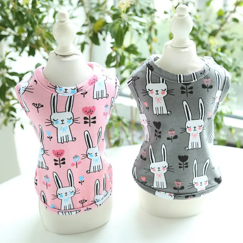 Cartoon Cotton Pull Frame Vest Cute Bunny Pet Clothes