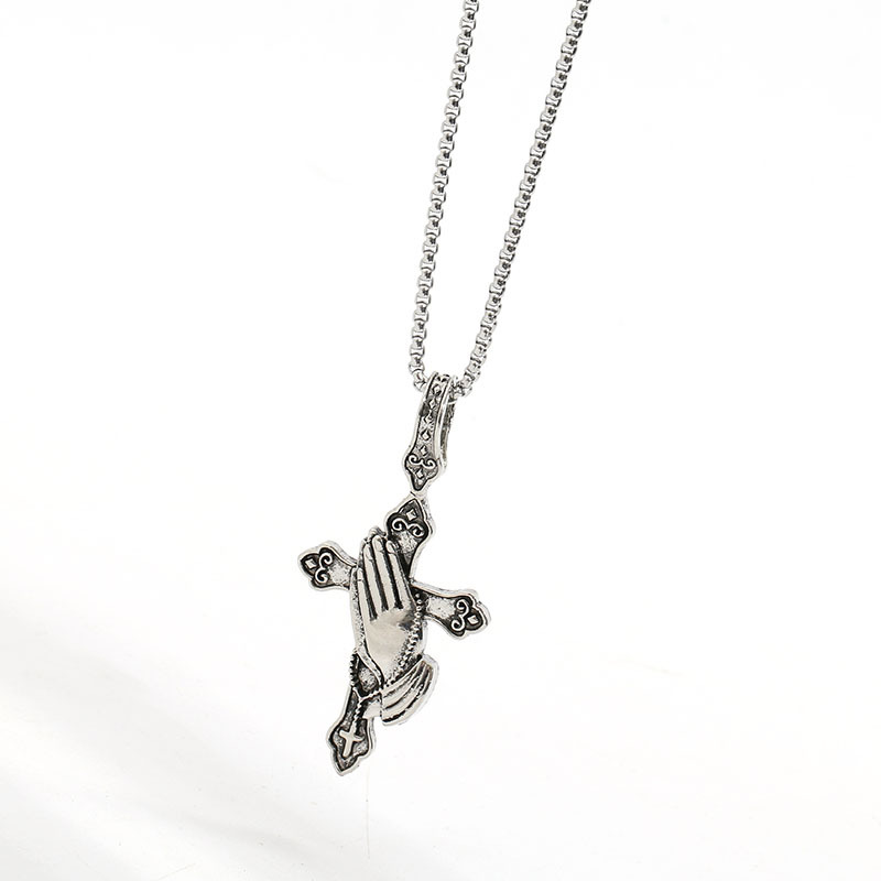 European And American Trendy Bergamot Cross Necklace