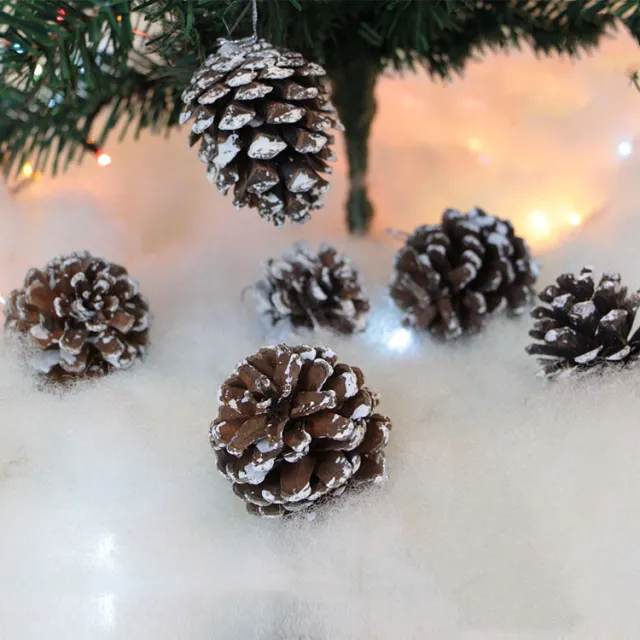 Christmas Ornaments Tree Small Pendant Accessories White Pine Cones - Shop at LoveMi