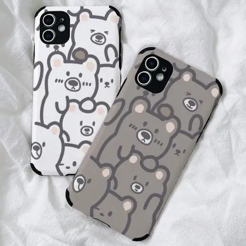 Cute Bear Creative Sheepskin Mobile Phone Shell