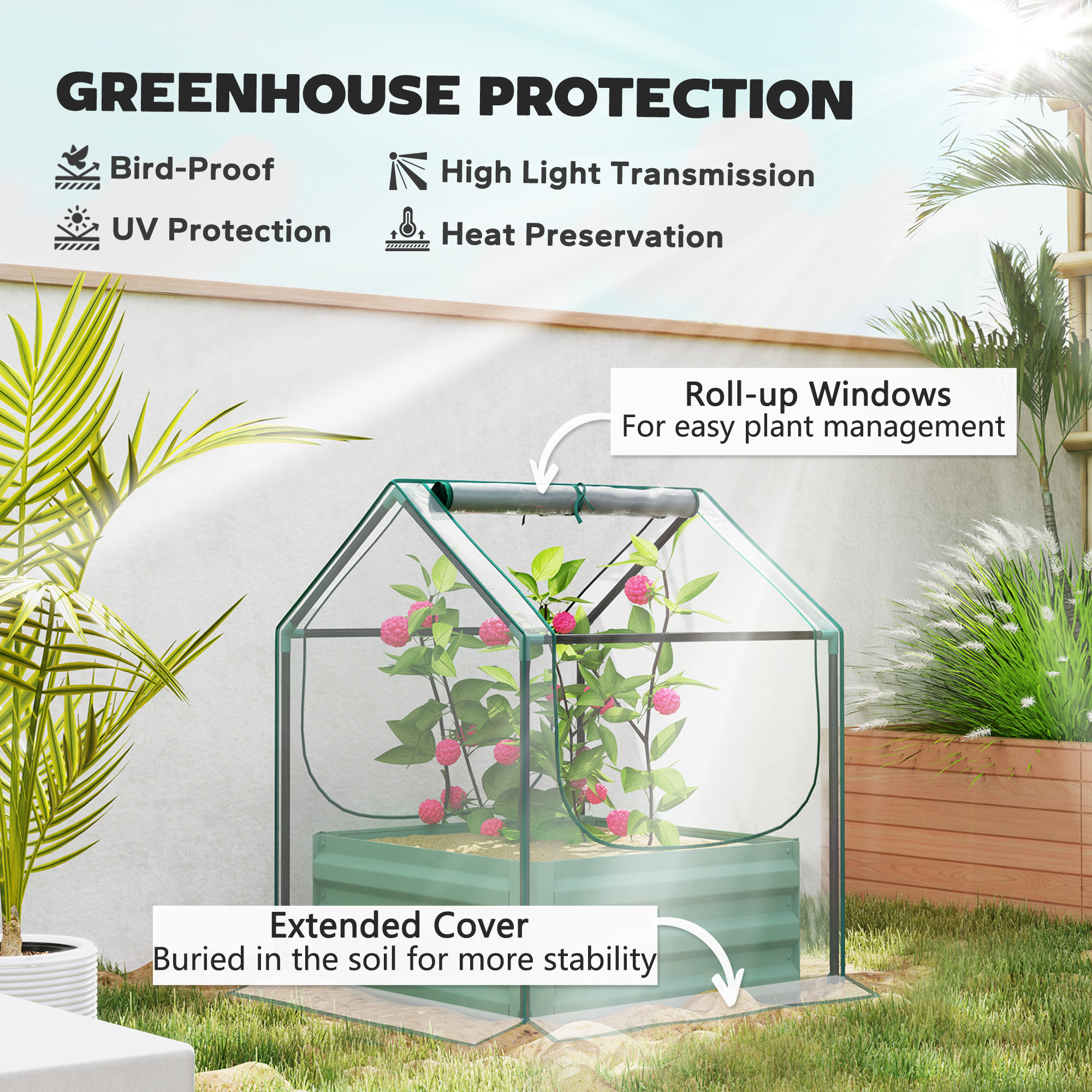 61 X 61cm Garden Planting Bed With Cover — image 9